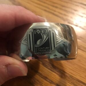 Vintage collectible 1933 Chicago worlds fair cuff bracelet